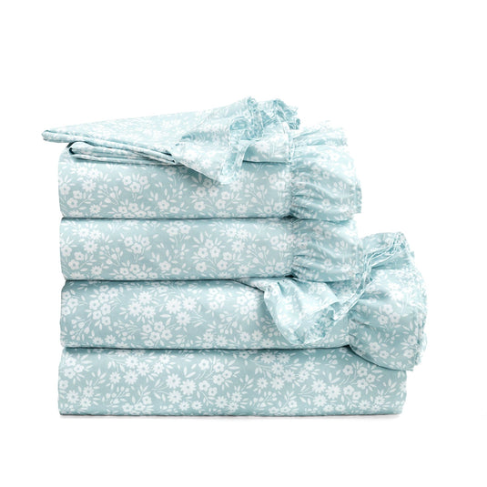 Garden Of Flowers Ruffle Sheet Set Collective LushDecor