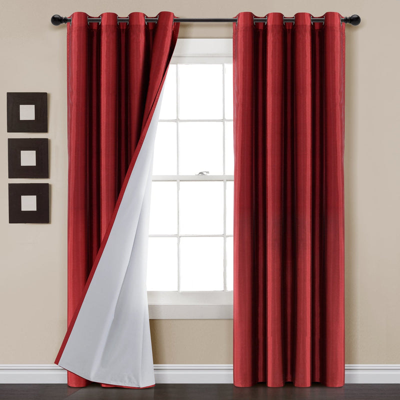 Load image into Gallery viewer, Faux Silk 100% Blackout Window Curtain Panel Collective LushDecor
