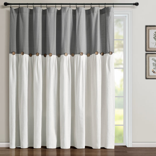 Linen Button Window Curtain Panel