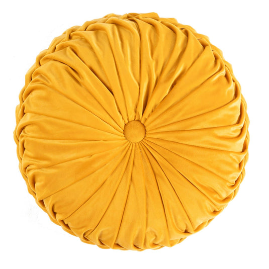 Round Pleated Soft Velvet Throw Pillow Collective LushDecor