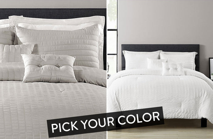 Farmhouse Seersucker Bedding, Pick Your Color General Decor Steals