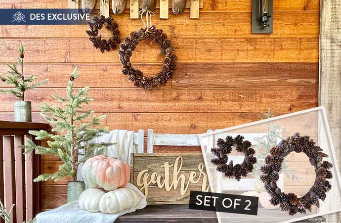 Layered Pinecone Wreaths, Set of 2 General ABH