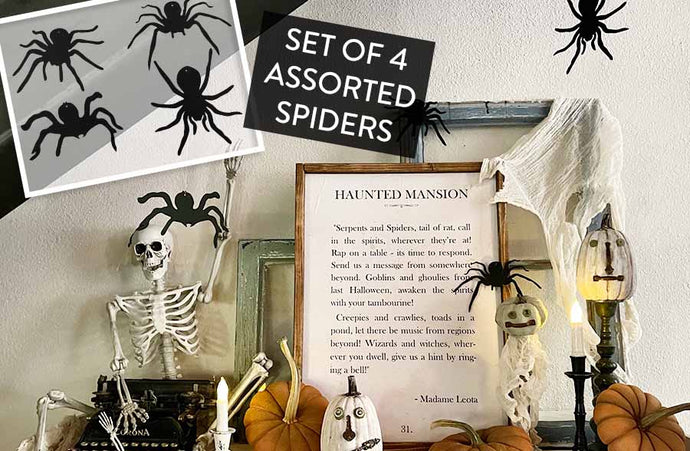 Creepy Crawly Metal Spider Silhouettes, Set of 4 General ABH