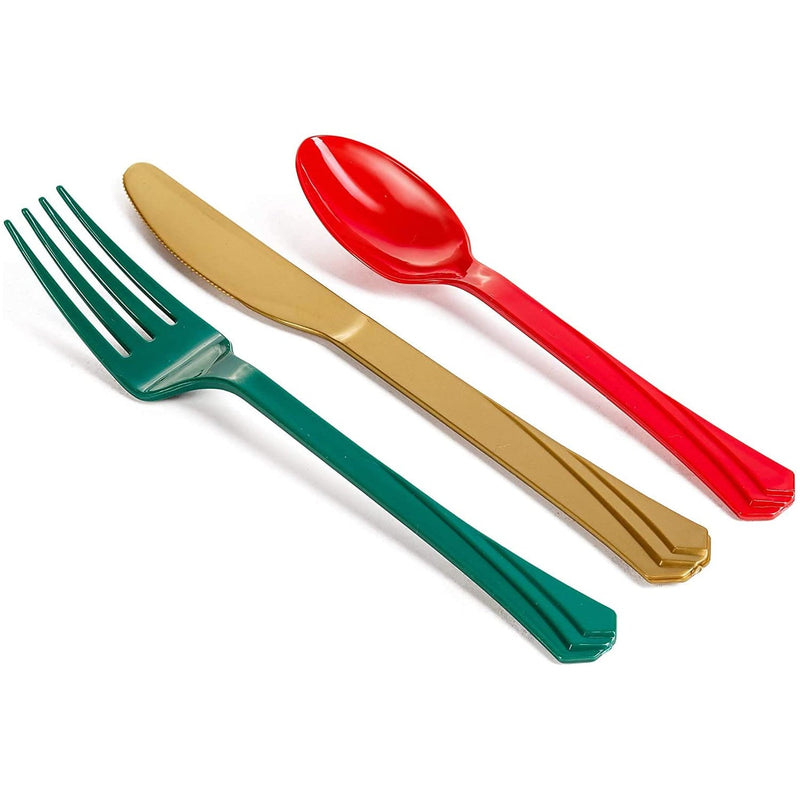 Load image into Gallery viewer, Extra Heavy Durable Combo Multi Color Plastic Cutlery 240 count Cutlery Hanna K
