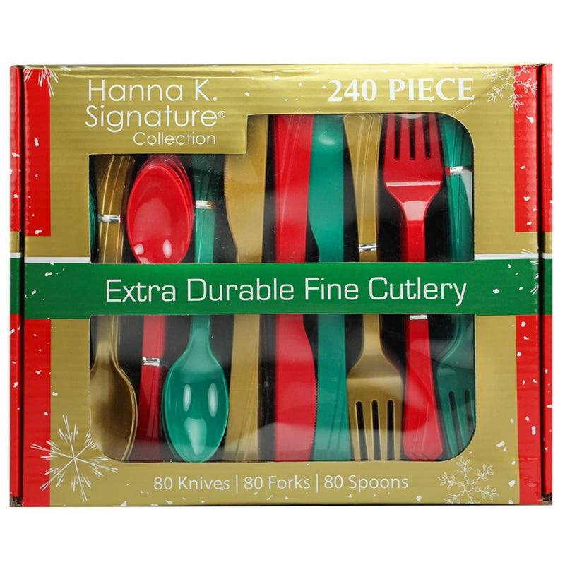 Load image into Gallery viewer, Extra Heavy Durable Combo Multi Color Plastic Cutlery 240 count Cutlery Hanna K
