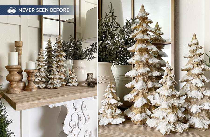 Snow Covered Evergreen Trees, Set of 4 General MEL