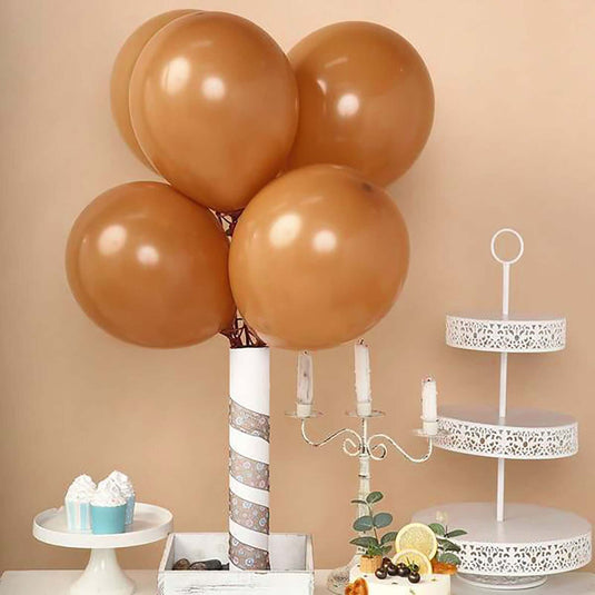 25 Pack 12" Matte Pastel Caramel Helium or Air Latex Party Balloons Decorations PROstorez Default Title