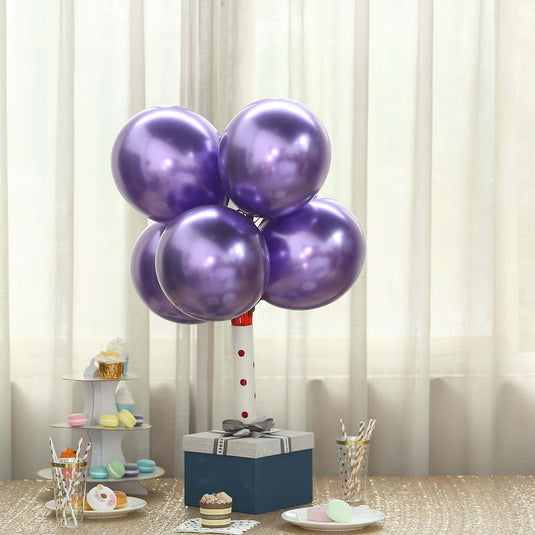 25 Pack 12" Metallic Chrome Purple Latex Helium Air Party Balloons Decorations PROstorez Default Title