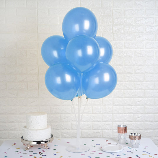 25 Pack 12" Shiny Pearl Blue Latex Helium, Air or Water Balloons Decorations HIER_9110