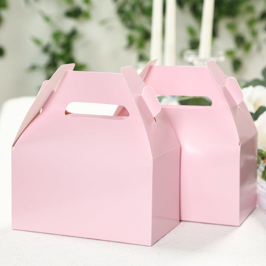 25 Pack Candy Gift Tote Gable Boxes, Blush Party Favor Treat Boxes - 6"x3.5"x7" Favor Bags & Boxes HIER_9720