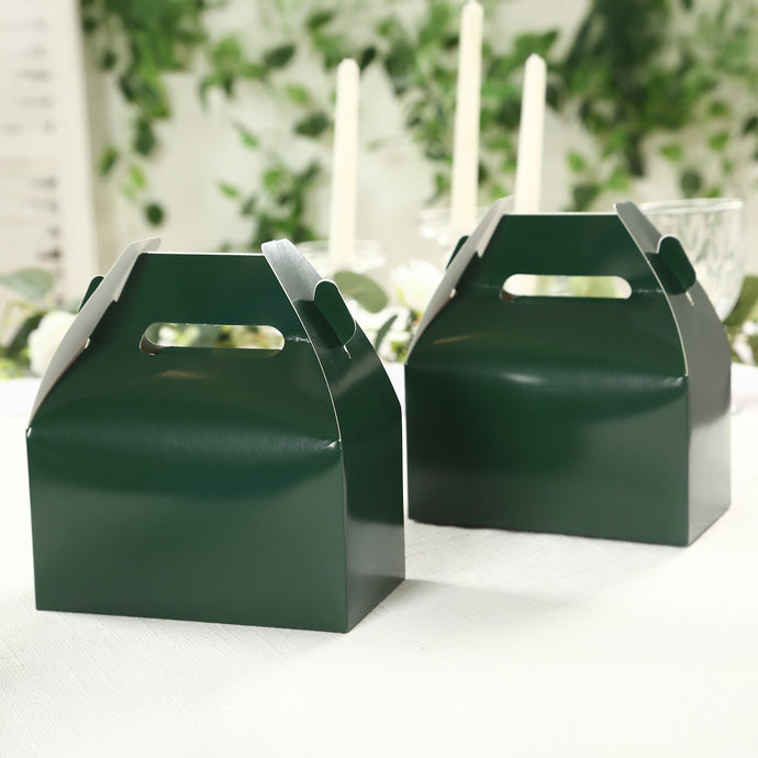 25 Pack Candy Gift Tote Gable Boxes, Hunter Emerald Green Party Favor Treat Boxes - 6