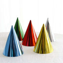 25 Pack Mixed Metallic Foil Cone Party Hats, Pre-Strung Paper Birthday Hats - 5"x7" Disposables PROstorez Default Title