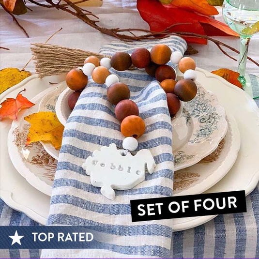 Thanksgiving Wooden Bead Garland, Set of Four General ABH