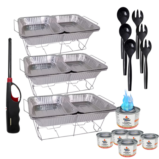 Buffet Serving Kit Disposable Aluminum Chafing Dish Buffet Party Set 24PC Disposable VeZee