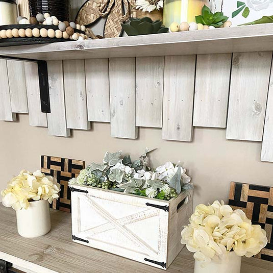 Whitewashed Barnwood Storage Planter General ABH