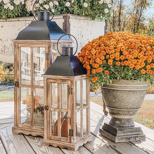 Rustic Farmhouse Floor Lanterns, Set of 2 General ABH