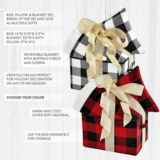 Buffalo Check 3 Piece Gift Box, Pick Your Color General Decor Steals