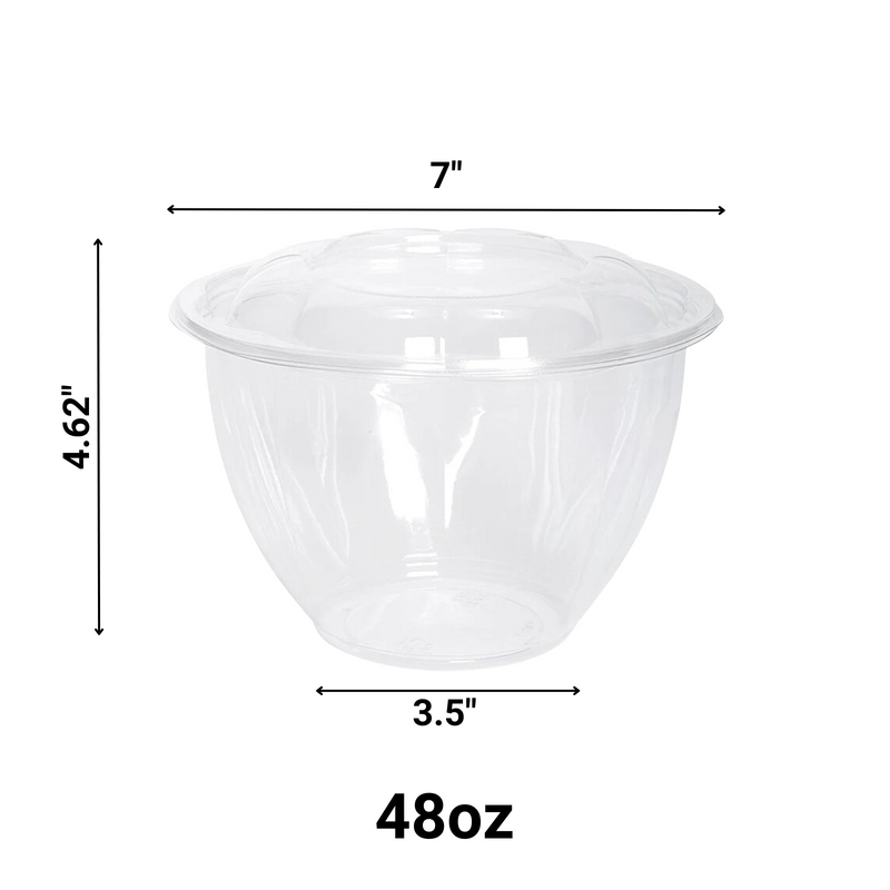 Load image into Gallery viewer, 48oz Disposable Rose / Salad Bowls To-Go Containers with Airtight Lids Rose Bowls VeZee
