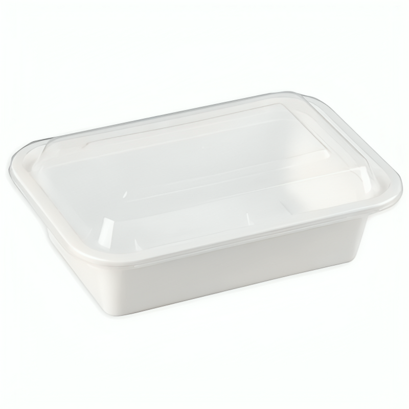 Load image into Gallery viewer, 24oz Extra Strong Quality White Rectangular Meal Prep/ Bento Box Container Food Storage &amp; Serving VeZee
