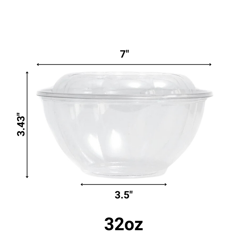 Load image into Gallery viewer, *WHOLESALE* 32oz. Rose / Salad Bowls To-Go Containers with lids | 150 ct/case Smoothie Cups VeZee
