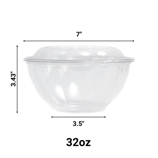 *WHOLESALE* 32oz. Rose / Salad Bowls To-Go Containers with lids | 150 ct/case Smoothie Cups VeZee