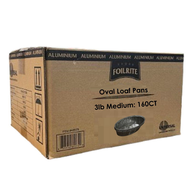 Load image into Gallery viewer, *WHOLESALE*Disposable Aluminum 3lb Medium Oval Loaf Pans: Ideal for Baking: 160CT Cake Pan VeZee
