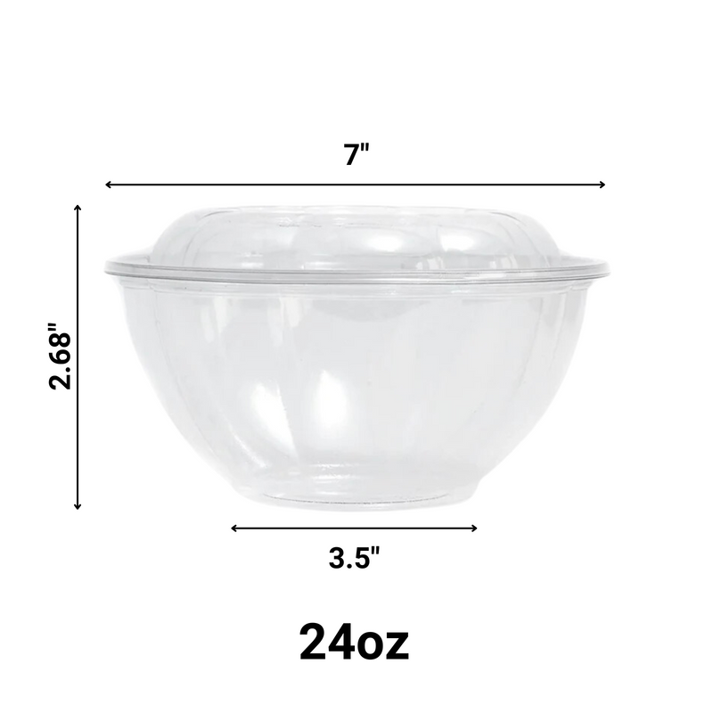 Load image into Gallery viewer, *WHOLESALE* 24oz. Rose / Salad Bowls To-Go Containers with lids | 150 ct/case Smoothie Cups VeZee
