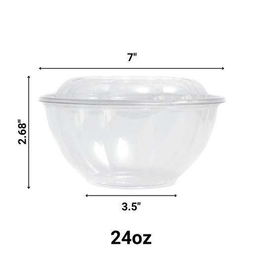 *WHOLESALE* 24oz. Rose / Salad Bowls To-Go Containers with lids | 150 ct/case Smoothie Cups VeZee