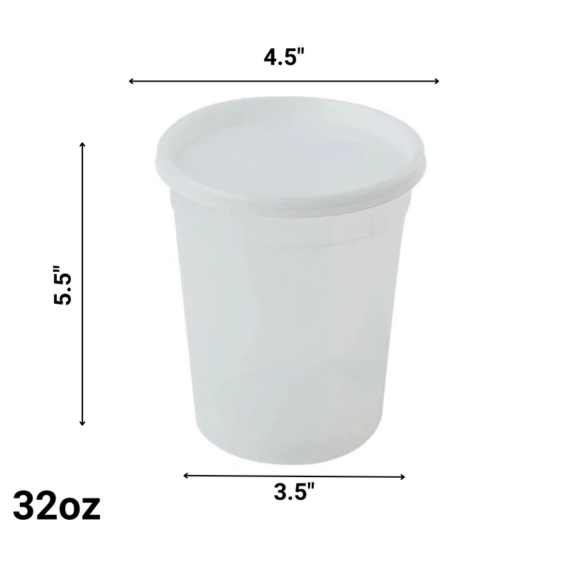 Load image into Gallery viewer, BULKHeavy Duty Deli Food Storage Containers with Lids 32oz Food Storage &amp; Serving VeZee
