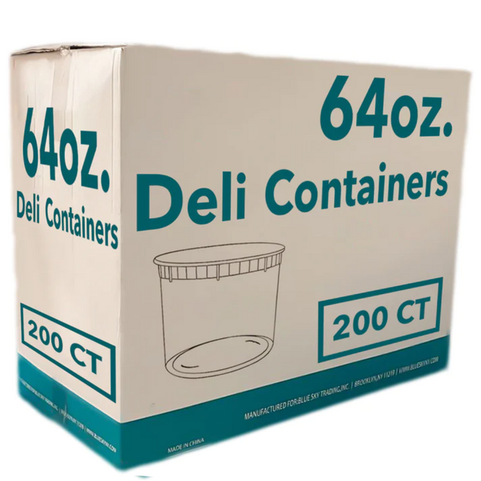 *WHOLESALE* 64oz. Heavy Duty Deli Containers with Lids | 200ct/case Food Storage & Serving VeZee