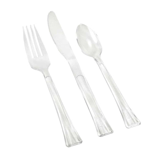 Lillian Tablesettings Extra Strong Quality Premium Plastic Clear Forks Cutlery Lillian