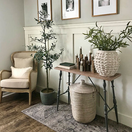 Wood and Iron Spindle Console Table General ABH