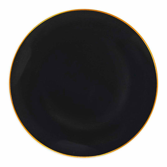 Organic Collection Black/Gold Rim Plastic Dinner Plates 10" Tablesettings Blue Sky