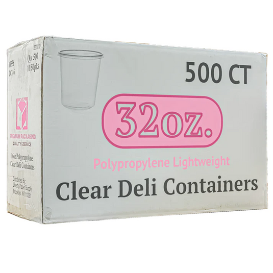 *WHOLESALE* 32oz. Lightweight Deli Containers with Lids | 500 ct/case Food Storage & Serving VeZee