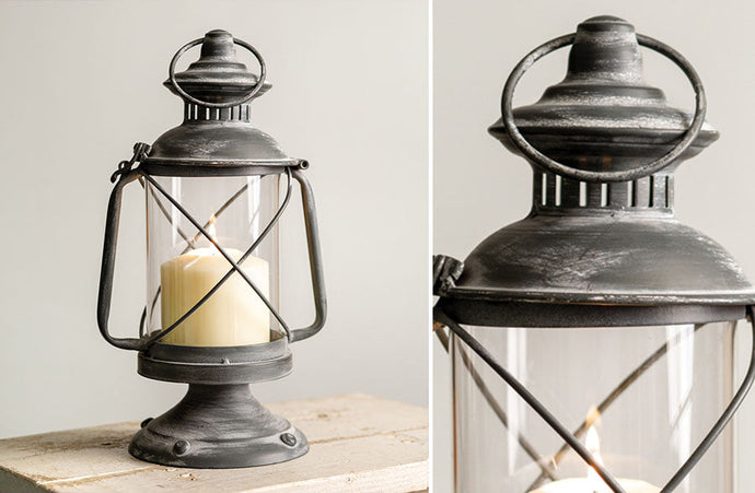 Distressed Metal Hurricane Lantern General CT