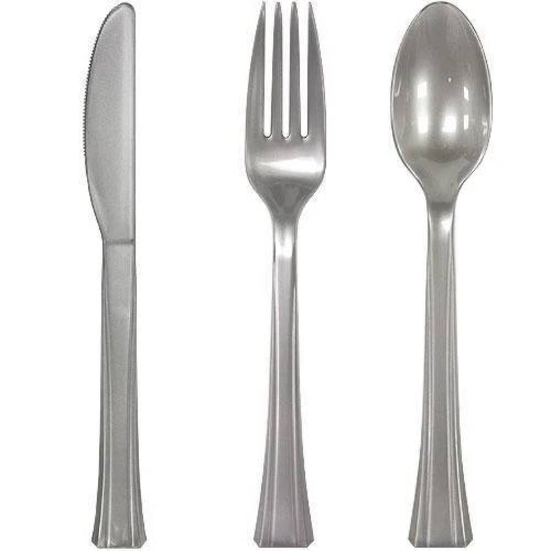 Load image into Gallery viewer, Lillian Tablesettings Extra Strong Quality Premium Plastic Teaspoon Silver Cutlery Lillian
