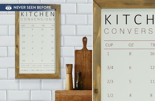 Wooden Framed Kitchen Measurement Conversion Chart General VIP