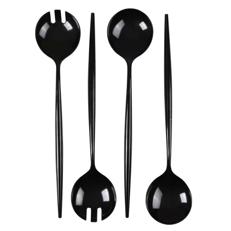 Load image into Gallery viewer, Novelty Serving Plastic Flatware Spoon &amp; Spork Black 13&quot; Tablesettings Blue Sky
