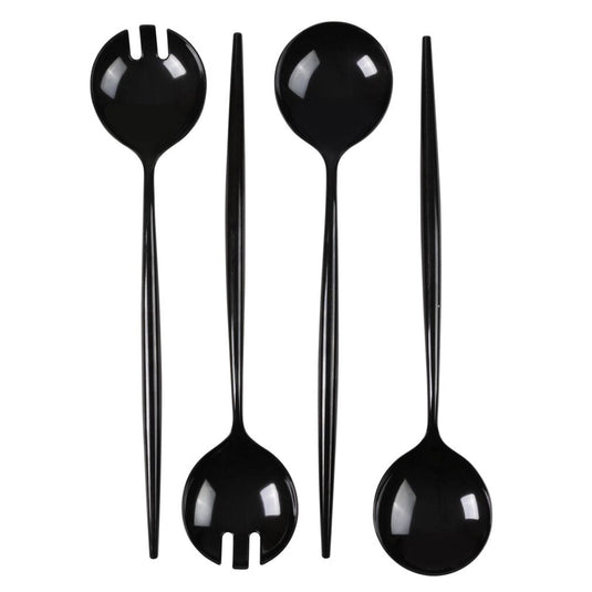 Novelty Serving Plastic Flatware Spoon & Spork Black 13