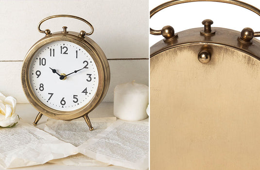 Gold Metal Finish Table Clock General VIP