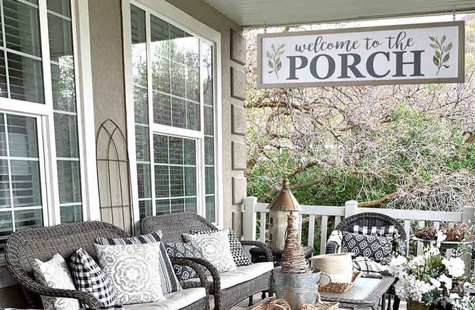 HUGE Welcome to the Porch Wooden Sign General VIP