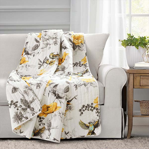 Reversible Floral Throw Blanket General THF