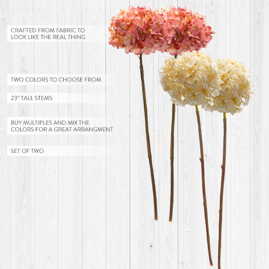 Lifelike Lush Hydrangea Stems, Pick Your Color Accessory Decor Steals