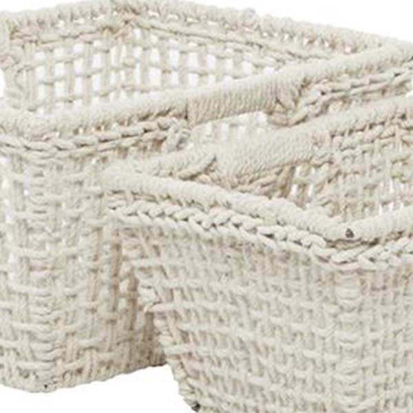 Load image into Gallery viewer, Woven Cotton Storage Baskets, Set of 2 Whats trending Decor Steals
