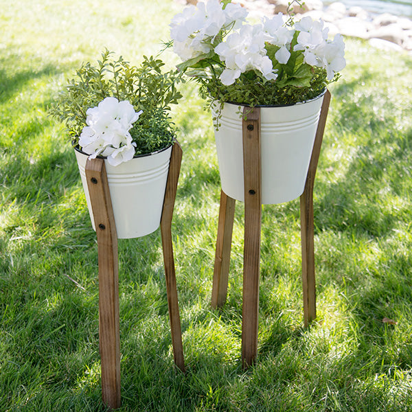 Standing Enamel Planter Buckets, Set of 2 Whats trending VIP