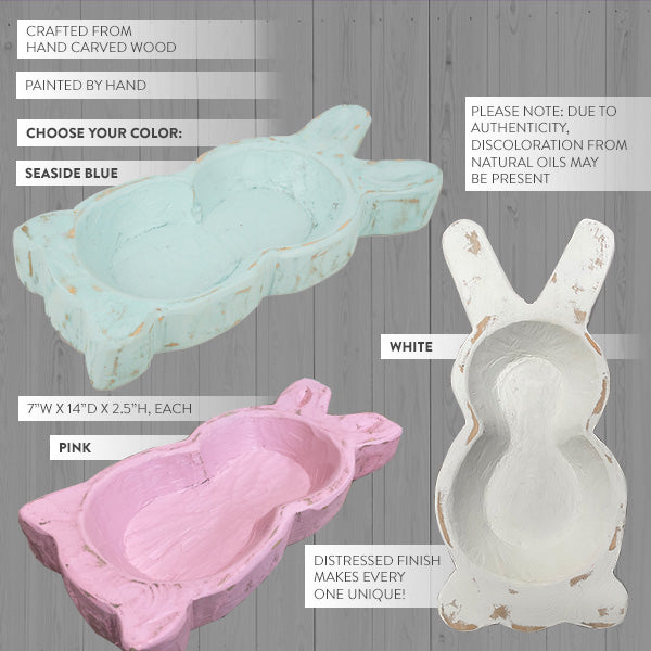 Load image into Gallery viewer, Handcarved Bunny Dough Bowl, Pick Your Color General MA
