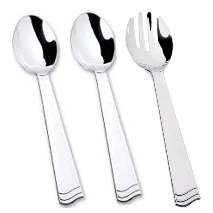 Serving Set two 2 spoons and one 1 fork Silver 10