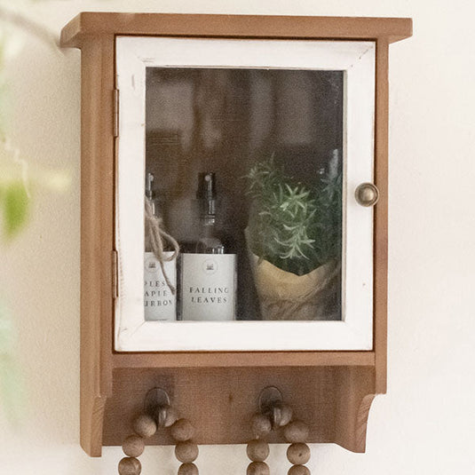 Two-Toned Wall Storage Cabinet with Hooks General ABH