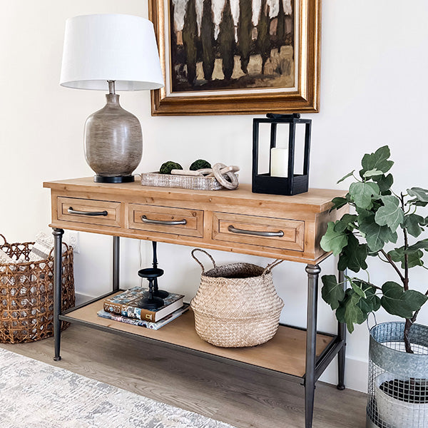 Natural Wooden Buffet Table with Drawers General ABH