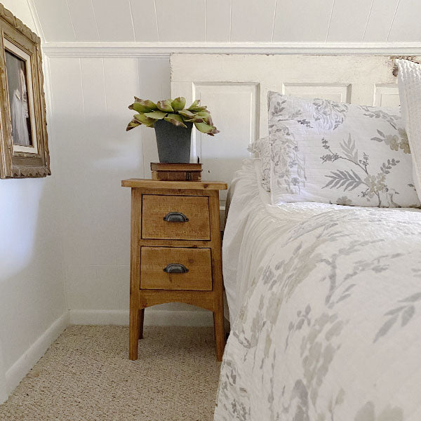 Natural Wood Accent Table with Drawers General ABH